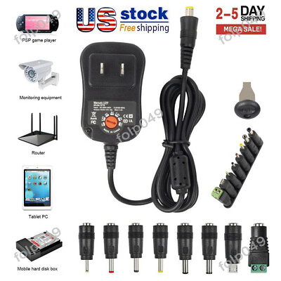 #ad Universal AC to DC 3V 12V Adjustable Power Adapter Supply Charger Electronics US $9.35
