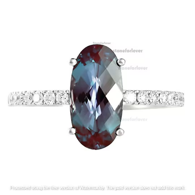 Excellent Handmade Alexandrite Stone Ring Anniversary Ring Sterling Silver $68.53