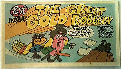 #ad SUGAR BEAR GREAT GOLD ROBBERY POST CEREAL GIVEAWAY PROMO MINI SUPER CRISP VF $35.00