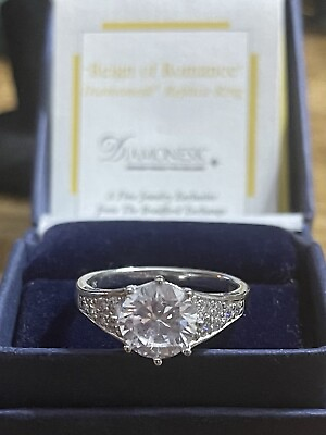 #ad Bradford Exchange 2014 Reign Of Romance Round Diamonesk Ring Size 8.5 NIB $106.25