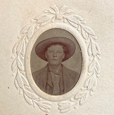 #ad RARE CIVIL WAR COWBOY GEM TINTYPE PHOTO IN POTTER#x27;S PAT. MARCH 7 1865 SLEEVE $75.00