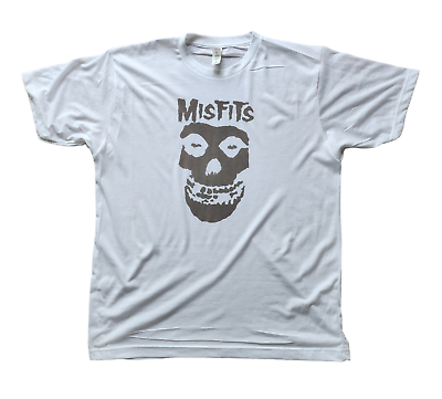 #ad MISFITS MEN LOGO WHITE T SHIRT black logo $14.99
