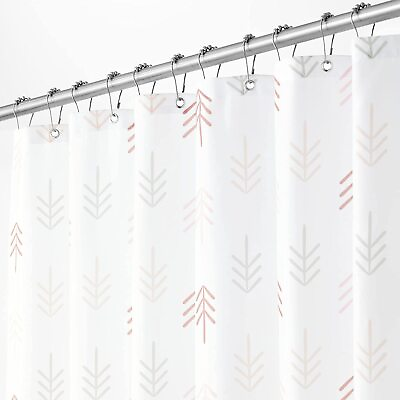 mDesign Decorative Arrow Print Easy Care Fabric Shower Curtain with Reinforced $30.40