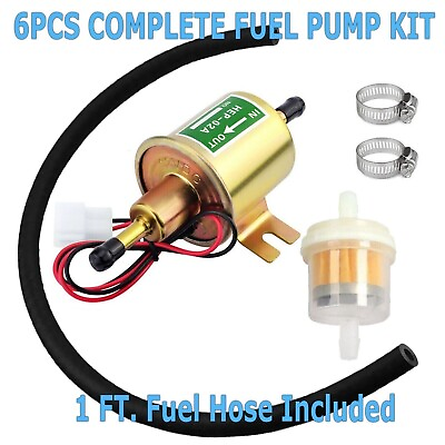 #ad Inline Fuel Pump 12v Electric Transfer Low Pressure Gas Diesel Fuel Pump HEP 02A $9.95