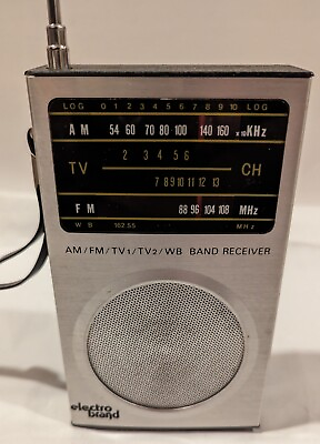 #ad Electro Brand vintage am fm radio AM FM TV1 TV2 WB band receiver model 2126... $22.95
