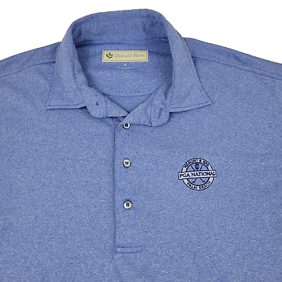 #ad Donald Ross PGA National Palm Beach Golf Polo Shirt Heather Blue Mens XL SS Poly $26.99