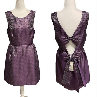 #ad ERIN Fetherston Women#x27;s Winnie purple pockets Back Fit Flare Dress Size 12 $75.00