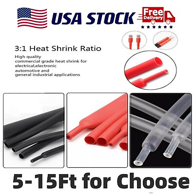 #ad Dual Wall Heat Shrink Tubing Marine Grade 3:1 Kit Adhesive Electrical Cable Wrap $13.99