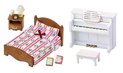 #ad Two Sylvanian Families Toys Together – Piano amp; Semi Double Bed $23.99