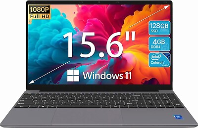 #ad SGIN 15.6quot; Laptop Intel Celeron 2.8GH 4GB Memory 128GB eMMC HDMI Silver $179.00