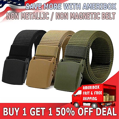 Men Casual Military Tactical Army Adjustable Quick Release Belts Pants Waistband #ad $4.99
