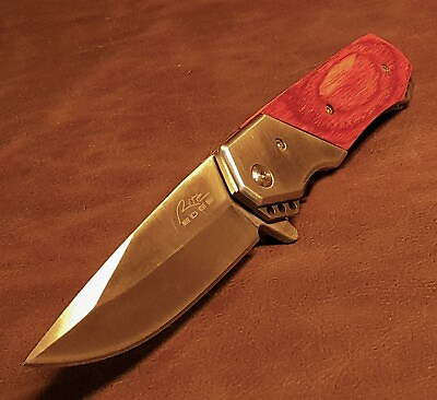 #ad Cattle Man#x27;s Fast Assisted Open Cherrywood Folding Pocket Knife $19.73