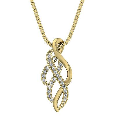 #ad #ad Fashion Pendant Necklace Round Diamond SI1 G 0.20 Ct Prong Set 14K Yellow Gold $281.59