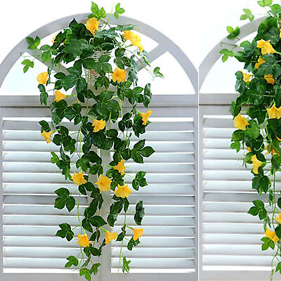 #ad 1pc Artificial Flower Eco friendly No Watering Outdoor Hanging Basket Faux $10.62