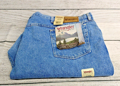 #ad Wrangler Rugged Wear Light Wash Denim Classic Fit 39902RI Men’s Size 54x34 NEW $31.99