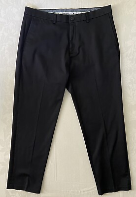 #ad Haggar Premium No Iron Dress Work Pant Flat Front Black Straight Fit Men 34x29 $14.99