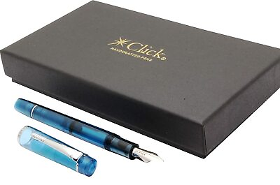 #ad Click President Piston Mechanism Fountain Pen Ultra Flex Nib Sky Blue $45.00