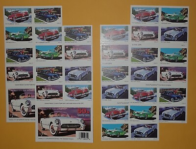 Four 4 Booklets x 20 = 80 of 50#x27;s SPORTY CARS 37¢ US Postage Stamp 3931 3935 #ad $35.00