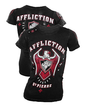 #ad Authentic Affliction Womens Georges St. Pierre Royal Baby TeeGSP UFC 217 Tshirt $19.99