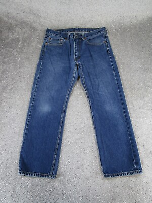 #ad Levis 505 Jeans Mens 34 Dark Wash Denim Classic Straight Fit 34X26 $24.99
