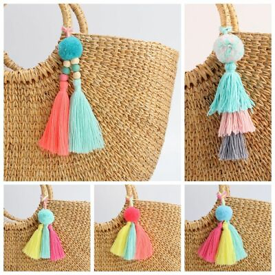 #ad Colorful Tassel PomPom Charm Pendant DIY For Keychain Bag Accessories HOT $1.98