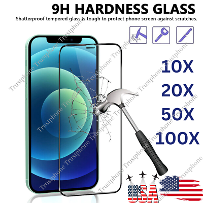 #ad For iPhone 12 11 Pro Max X XS Max Tempered Glass Full Screen Protector WHOLESALE $48.09