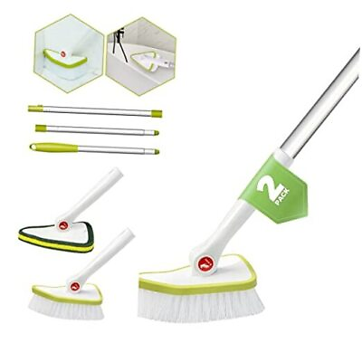 #ad 2 in 1 Cleaning Brush Tub and Tile Scrubber Brush Sponge with 46#x27;#x27; Extendable $25.49