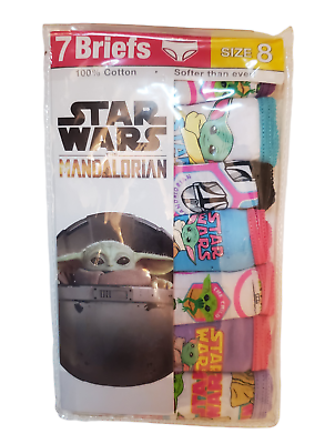 Star Wars Girls Briefs Underwear Size 8 The Mandalorian 100% Cotton New #ad $15.95