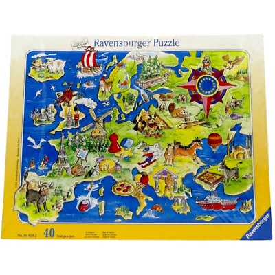 #ad Ravensburger Puzzle Europakarte 06658 Children Frame Länderkunde 40 Pieces 3 $10.83