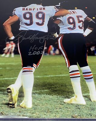 #ad Dan Hampton Signed Super Bowl Chicago Bears 16x20 Featuring Richard Dent HOF... $49.99