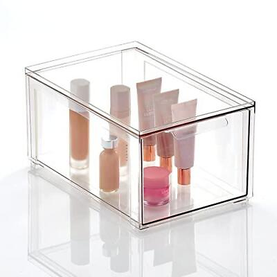 mDesign Plastic Stackable Bathroom Storage Organizer Bin with Pull Out Drawer $38.69