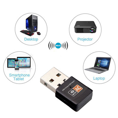 CONNEX Wireless USB WiFi Adapter 600Mbps PC Network Card Dual Band Lan R $14.97