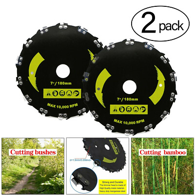 #ad 2PACK 7#x27;#x27; Chainsaw Tooth Brush Blade For Brush Cutter Weedeater Trimmer Head 14T $29.60