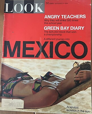 Look Magazine September 3 1968 Mexico Green Bay Packers Diary Teachers C2 $4.90