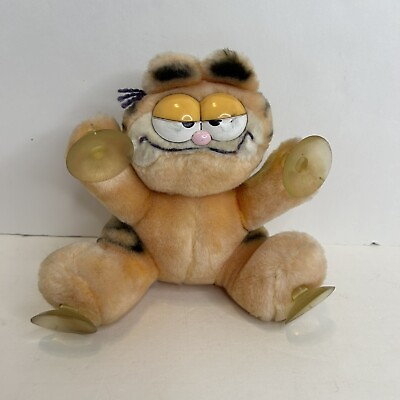 #ad Vintage 1981 Dakin Plush Garfield quot;I#x27;m Climbing the Walls For Youquot; Window Cling $25.00