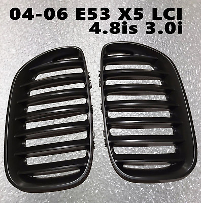 #ad MATTE BLACK FINISH Front Hood Grilles Grille Fits 04 06 E53 X5 LCI 4.8is 3.0i $93.00