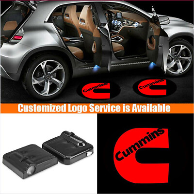 #ad 2Pcs Wireless Car Door LED Welcome Laser Projector Shadow Light for Red Cummins $16.99