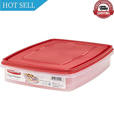 #ad Rubbermaid Egg Food Storage Container Red color $8.83