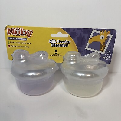 #ad 2 Pack Nuby Natural Touch Milk Powder Dispenser 3 Individual Compartments $13.99
