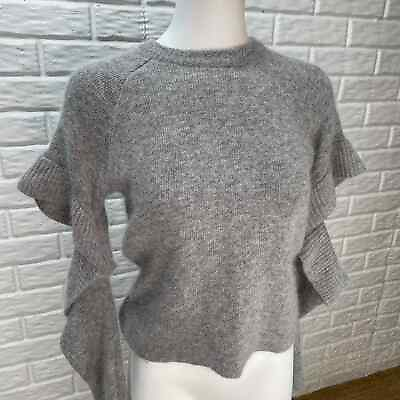 #ad Gianni Bini Sweater Womens Small Gray Nylon Acrylic Mohair Blend Split Sleeve $32.00