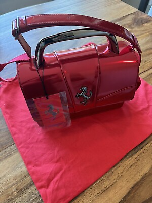 #ad #ad Ferrari Scuderia Ferrari Bag Patent Leather Shiny Red shoulder Bag NWT $3700.00