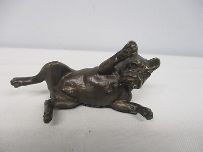 #ad RARE SIGNED DL DEBBIE ENGLE LMT ED MINIATURE BRONZE FRENCH BULLDOG PLAYING ROPE $975.00