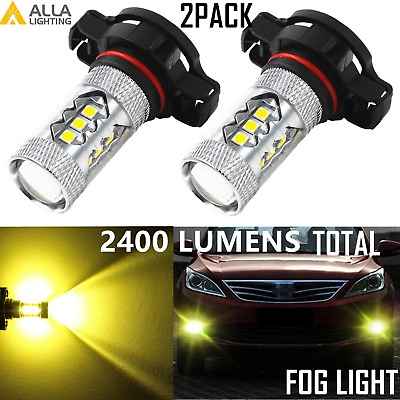 #ad Alla Lighting 2x 3000K 2504 Golden Yellow LED Fog Light Driving Bulb Amber Lamps $24.98