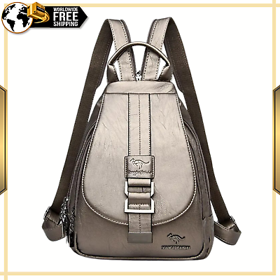 #ad Women Travel Backpack Bag GENUINE LEATHER Outdoor School Durable Anti theft AU $121.55