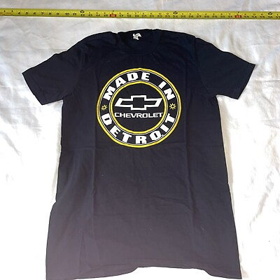 #ad Made In Detroit Chevrolet Black T Shirt Size Medium Chevy Black Graphic Logo $13.99