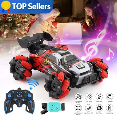 #ad 4WD Gesture Sensing LED RC Stunt Car Remote Control Off Road Toy For XMAS Gifts $38.99