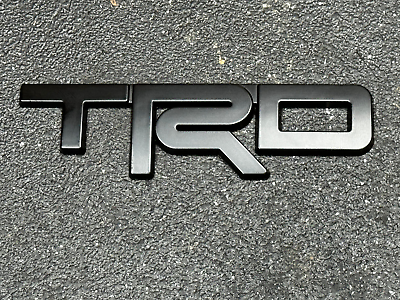 #ad 5quot; TRD Matte Black Metal Tailgate Trunk Badge Toyota Tundra 4Runner Tacoma $16.99