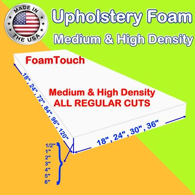 #ad Upholstery Foam Seat Cushion Replacement Sheets variety Regular Cut by FoamTouch $109.99