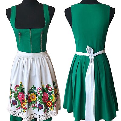 #ad VTG Hansi Munchen Traditional Dirndl German Dress Apron Dress Oktoberfest SZ 38 $59.49