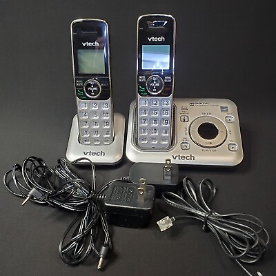 #ad VTech Digital Phone amp; Answering Machine CS6429 2 Black Silver 2 Handsets $10.40